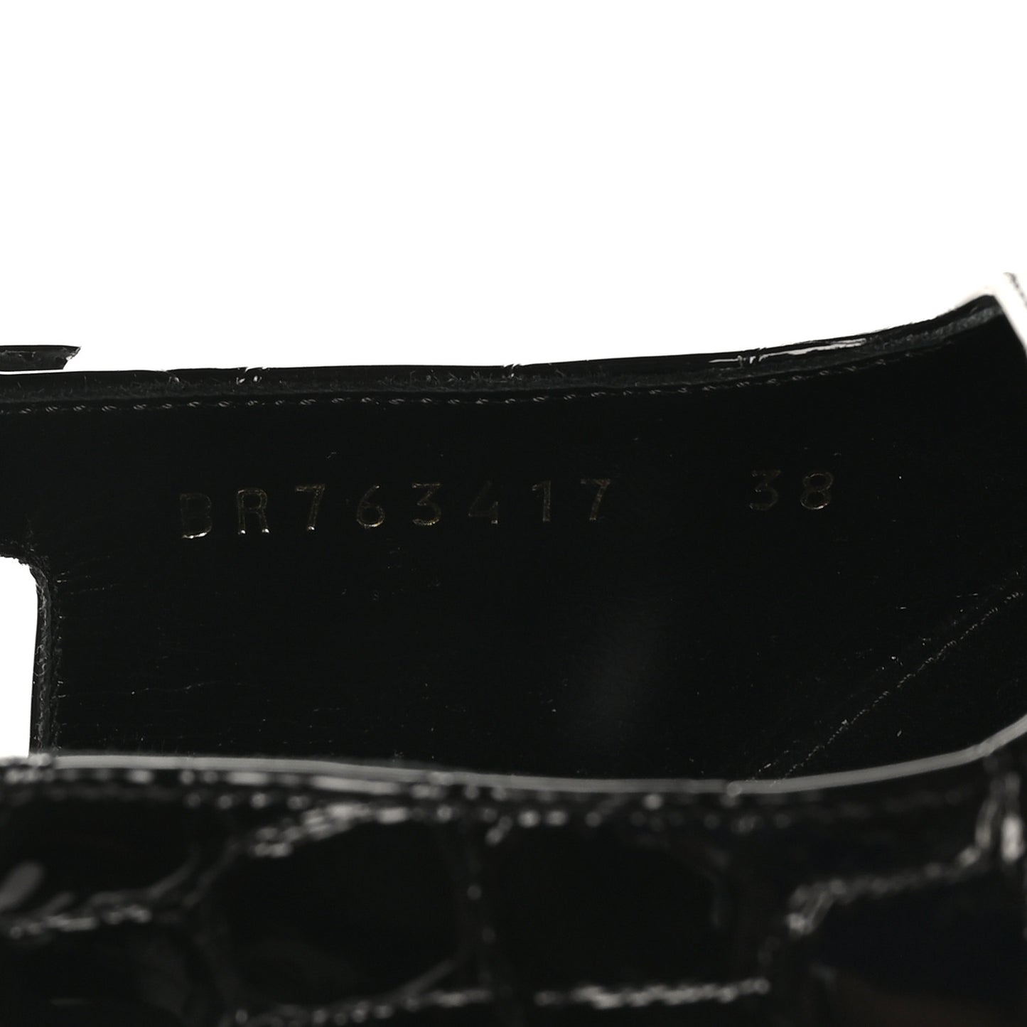 Calfskin Crocodile Embossed Slingback Graham Pumps 38 Black