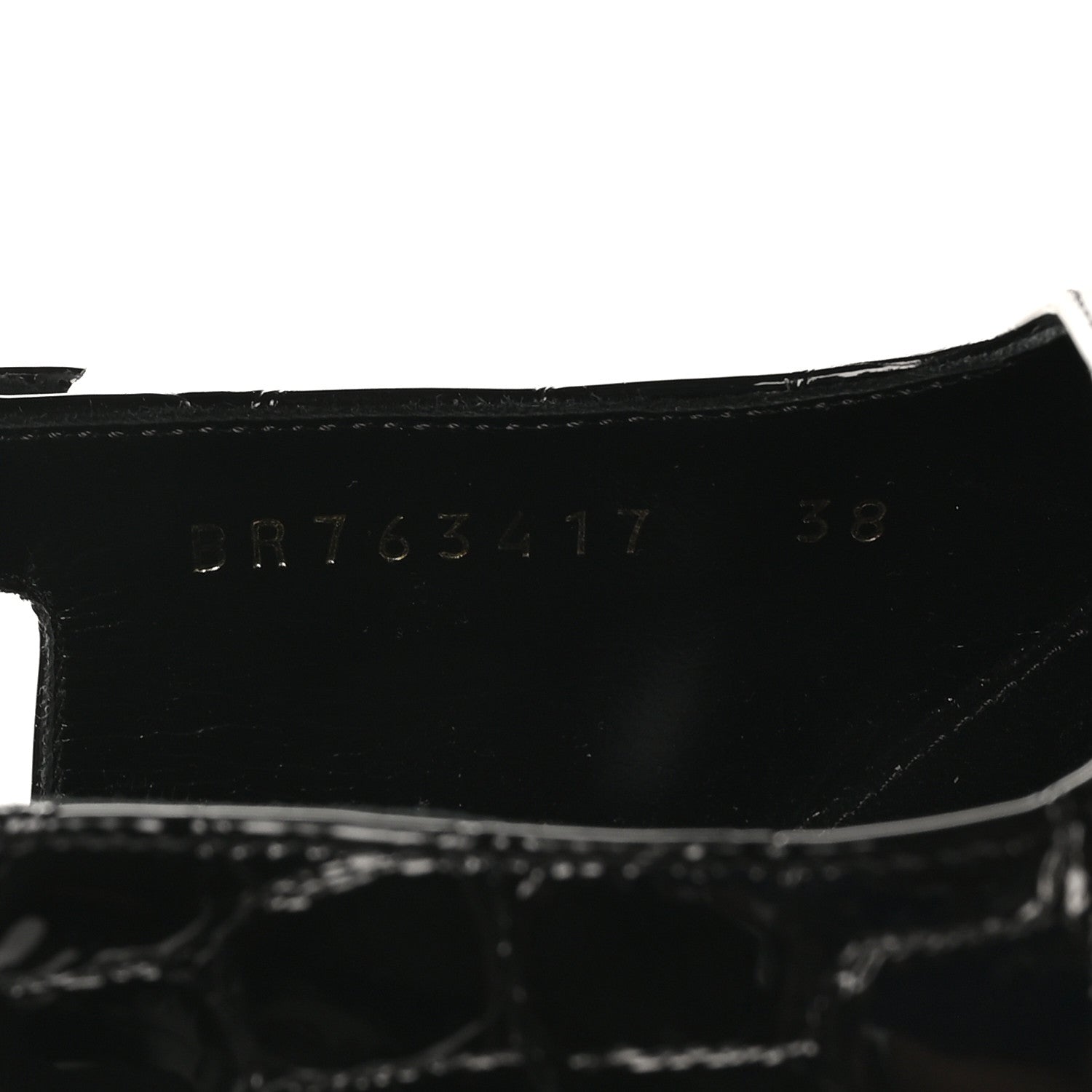 Saint Laurent Calfskin Crocodile Embossed Slingback Graham Pumps 38 Black 8 of 9