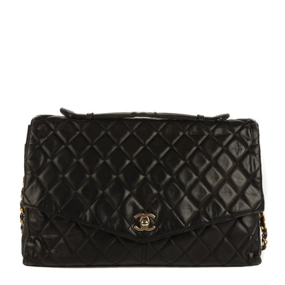 Chanel Lambskin Quilted Large Shoulder Flap Bag Black 1 of 10