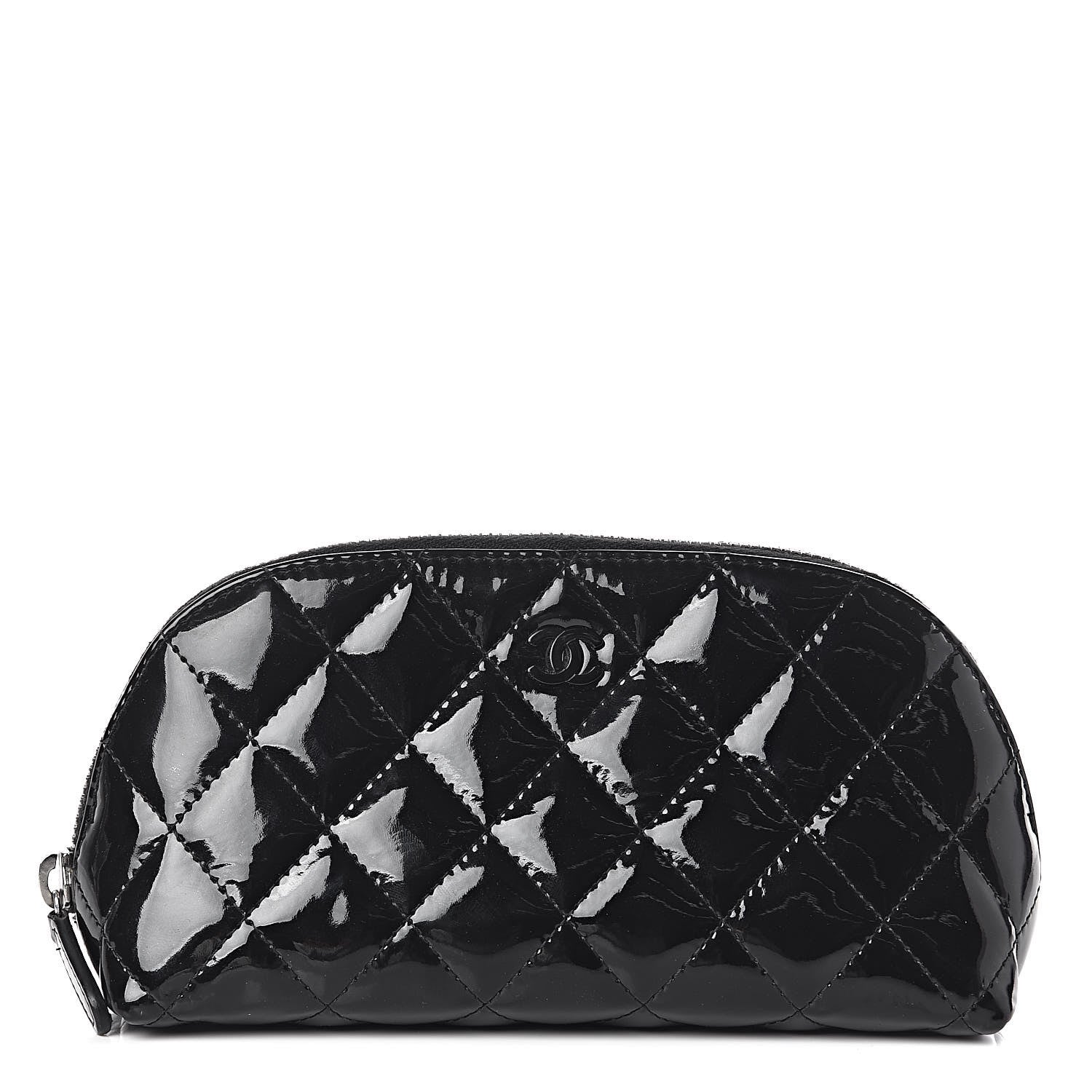 Chanel Patent Quilted Cosmetic Case Black 1 of 7