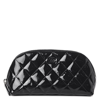 Chanel Patent Quilted Cosmetic Case Black 1 of 7