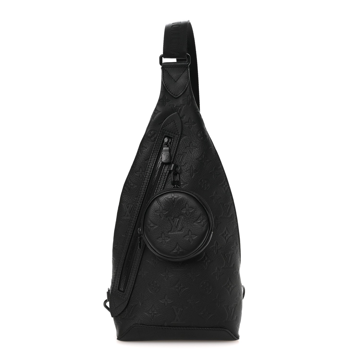 Louis Vuitton Calfskin Shadow Monogram Duo Slingbag Black 1 of 9
