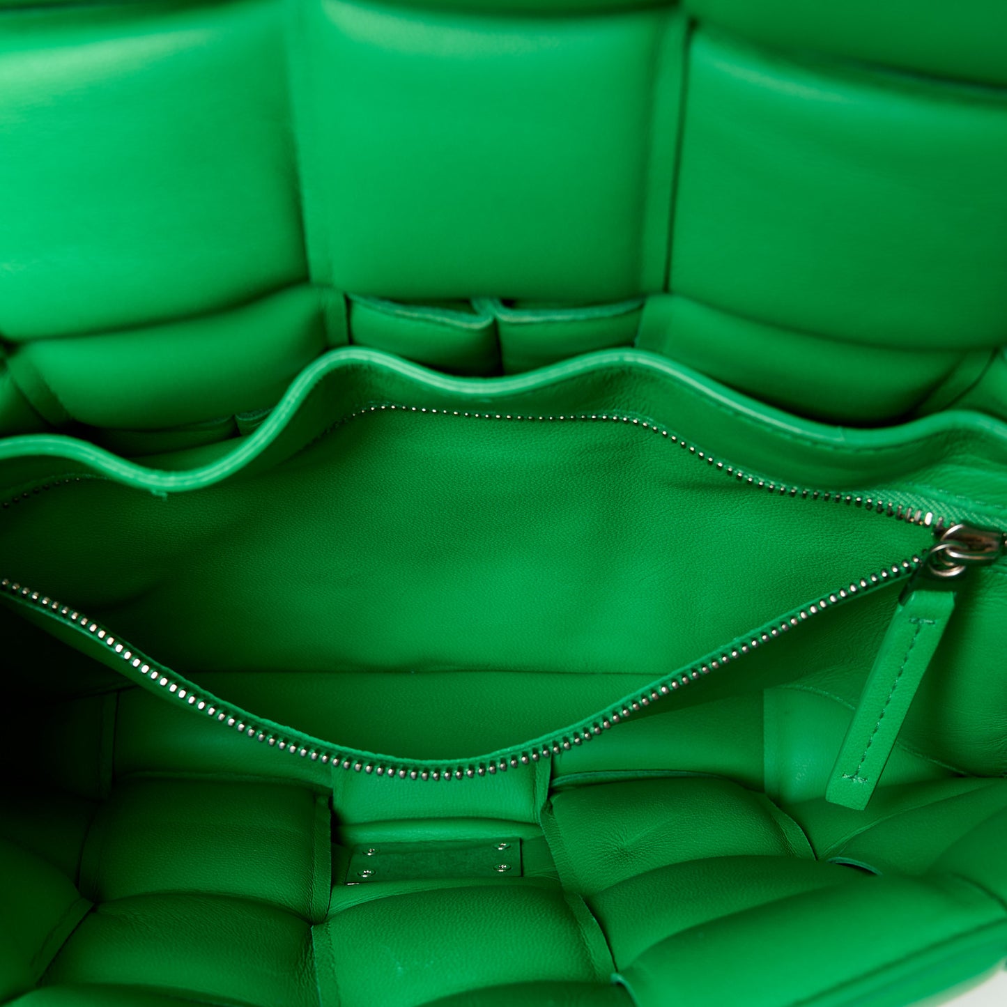 Nappa Maxi Intreccio Padded Cassette Crossbody Bag Parakeet