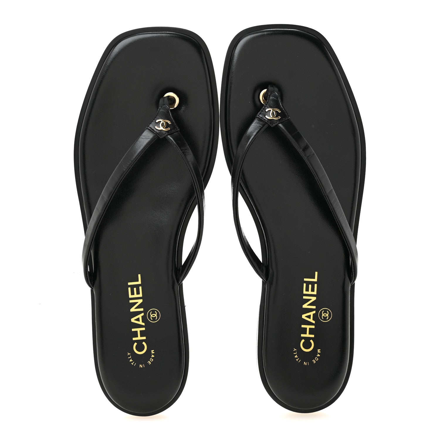Chanel Goatskin CC Times Square Thong Sandals 41 Black 2 of 10