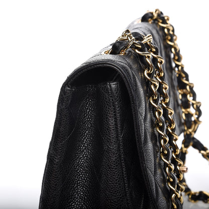 Chanel Caviar Quilted Jumbo Single Flap Black 13 of 14