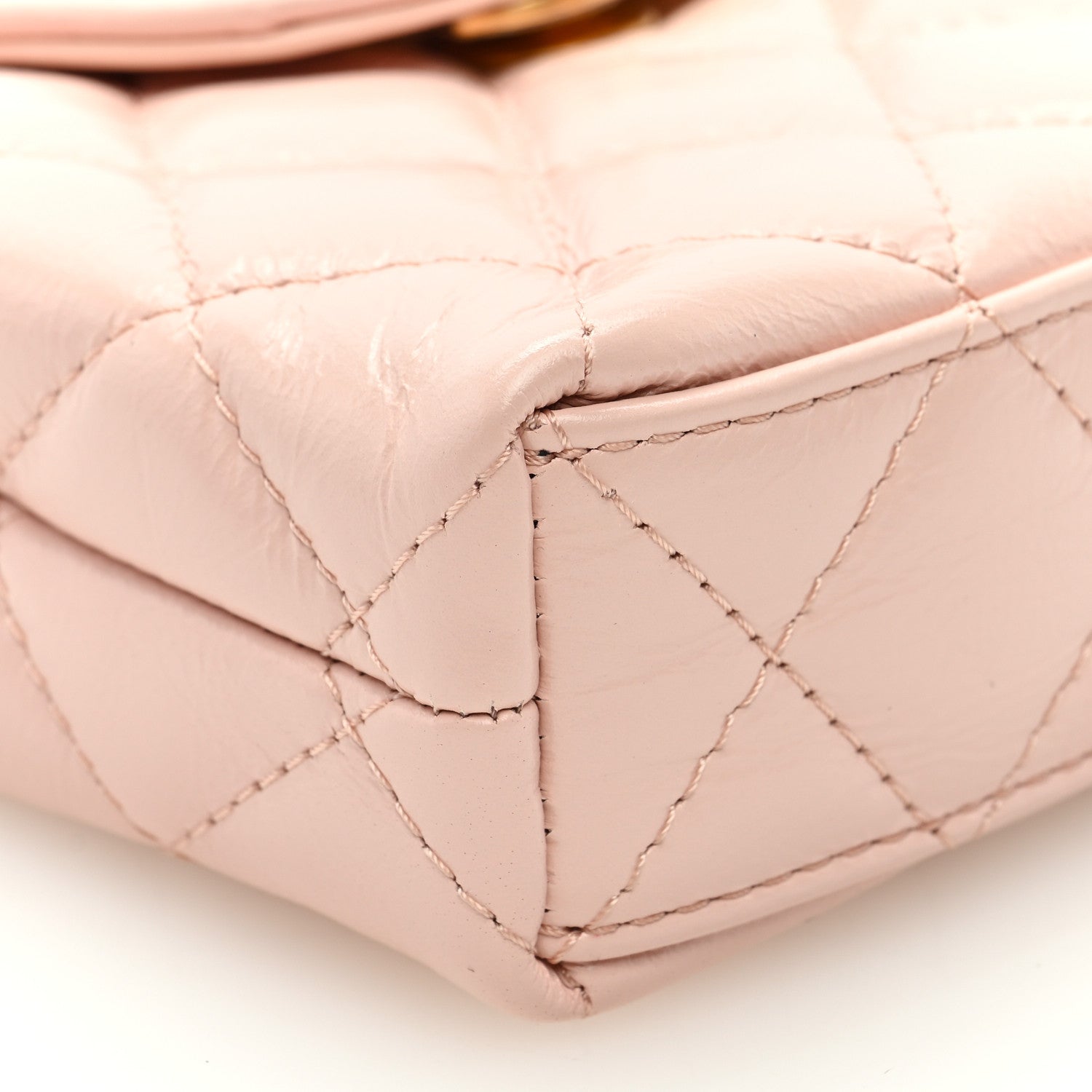 Chanel Shiny Aged Calfskin Quilted Mini Nano Kelly Shopper Pink 8 of 10