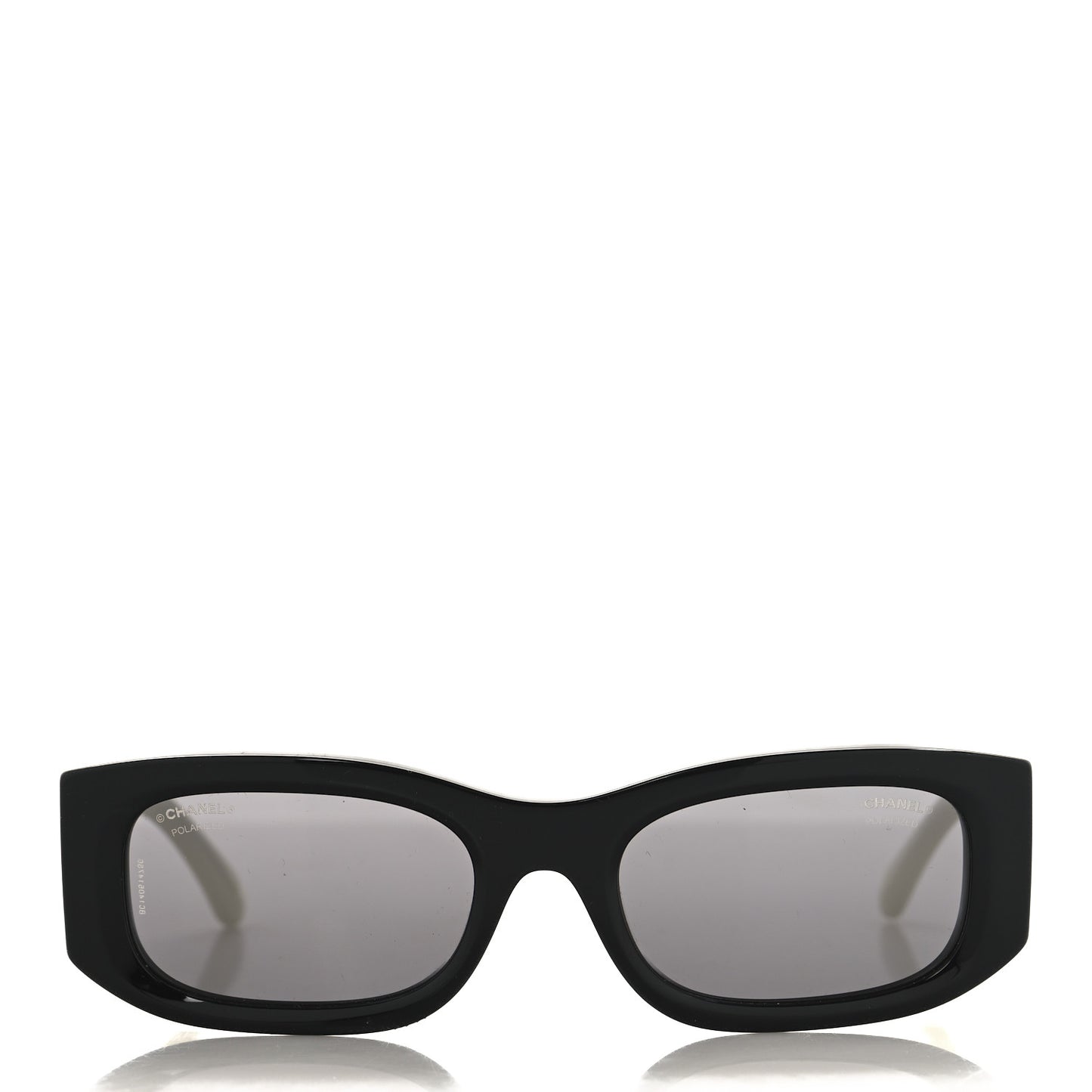 Acetate Polarized Rectangle Sunglasses 5525 Black White