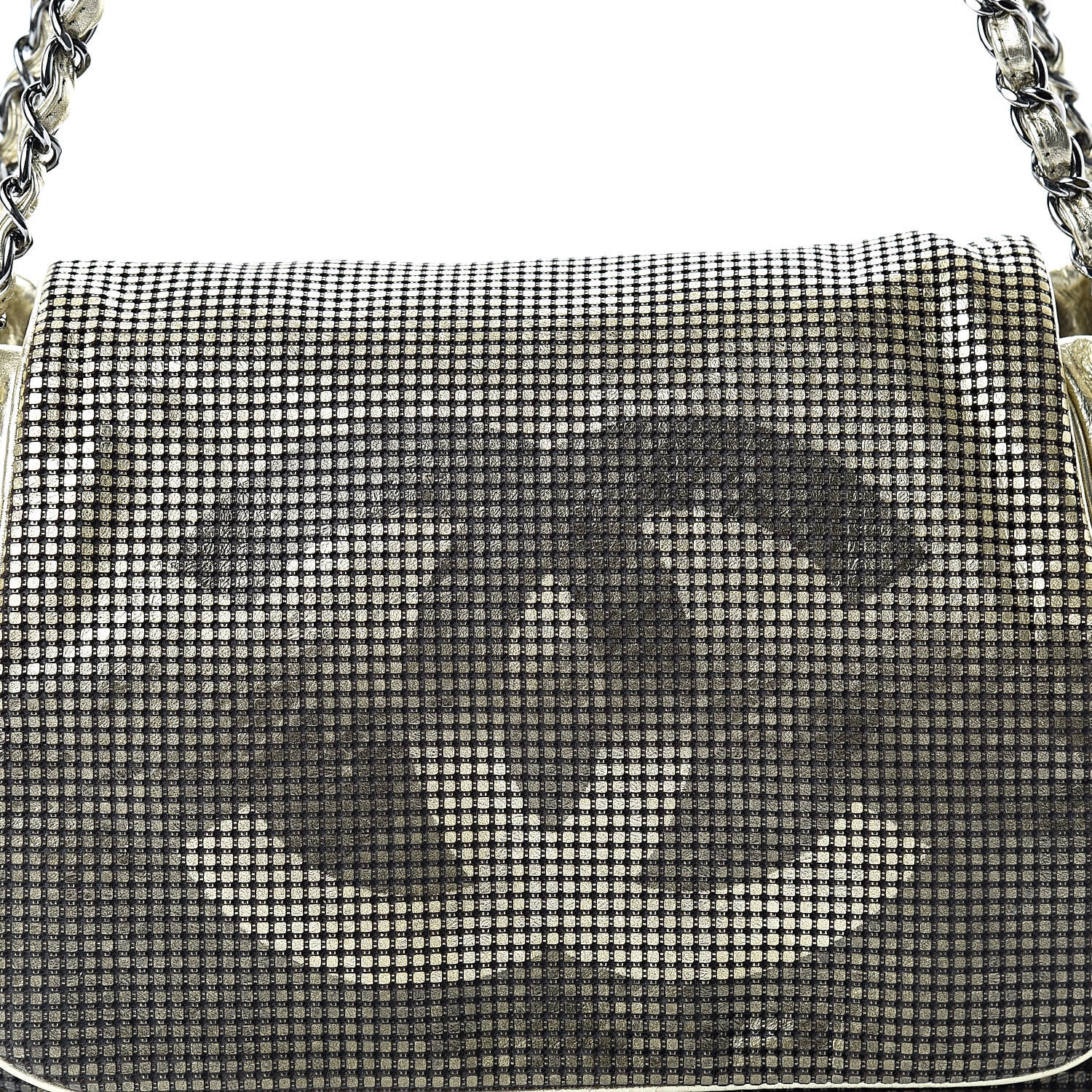 Chanel Metallic Lambskin Perforated Hollywood Accordion Flap Bag Gold 8 of 10