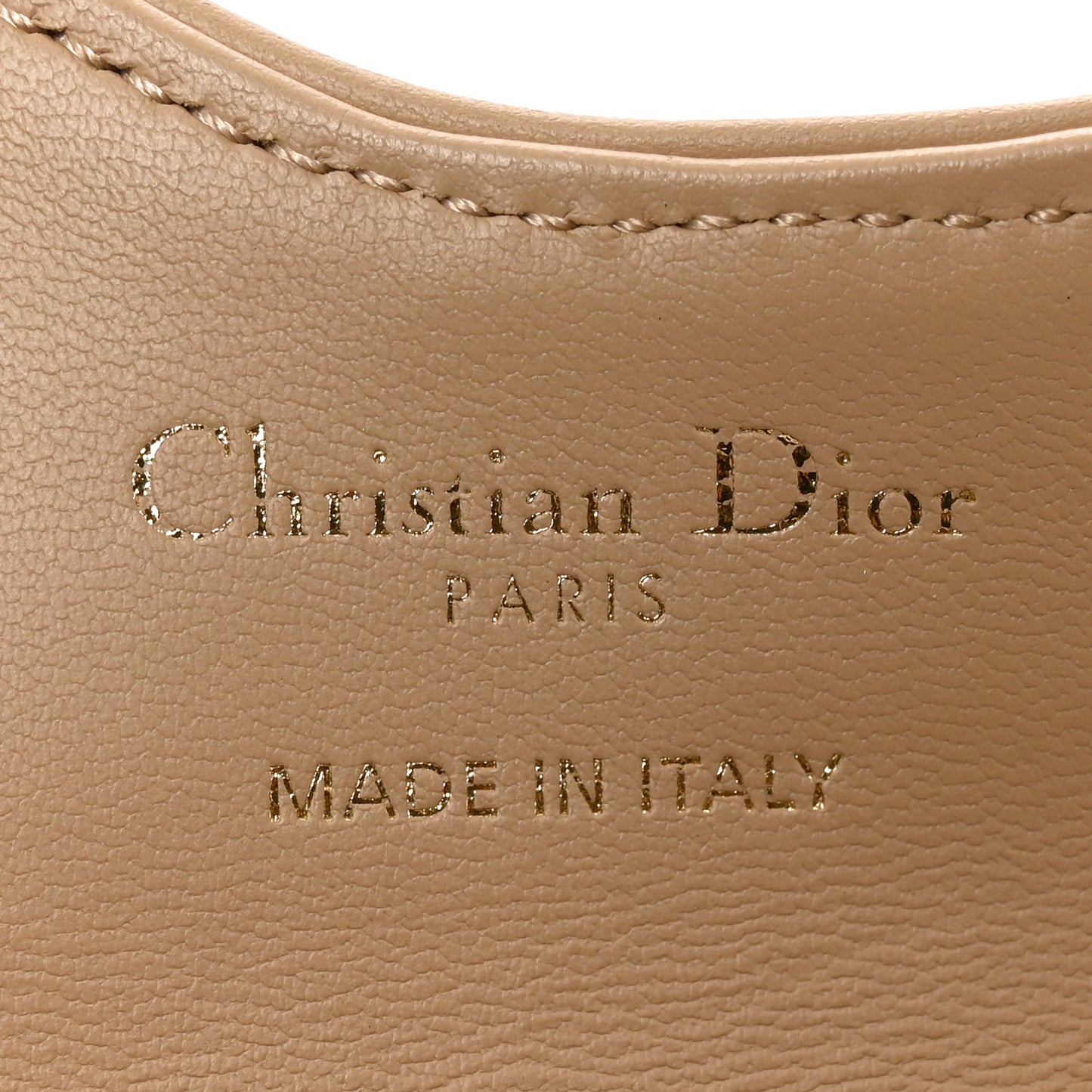 Smooth Calfskin Oblique Saddle Bloom Card Holder Beige