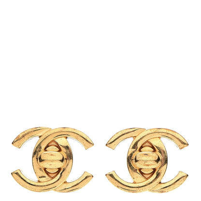 Chanel Metal CC Turnlock Clip On Earrings Gold 2 of 6