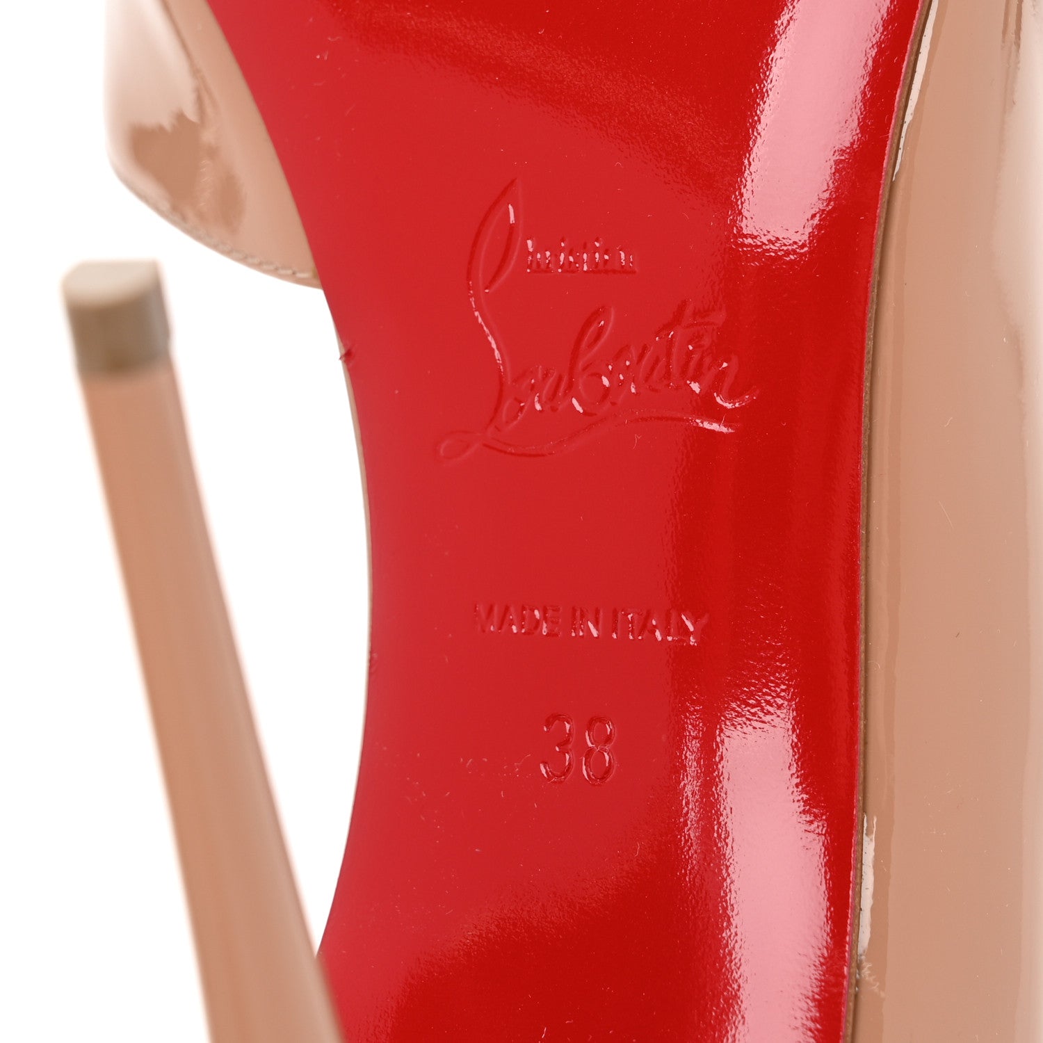 Christian Louboutin Patent Iriza 100 Pumps 38 Nude 7 of 10
