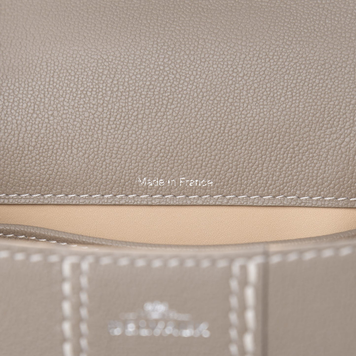 Grained Rodeo Calfskin Surpique Mini Brillant Satchel Tourterelle Ivory