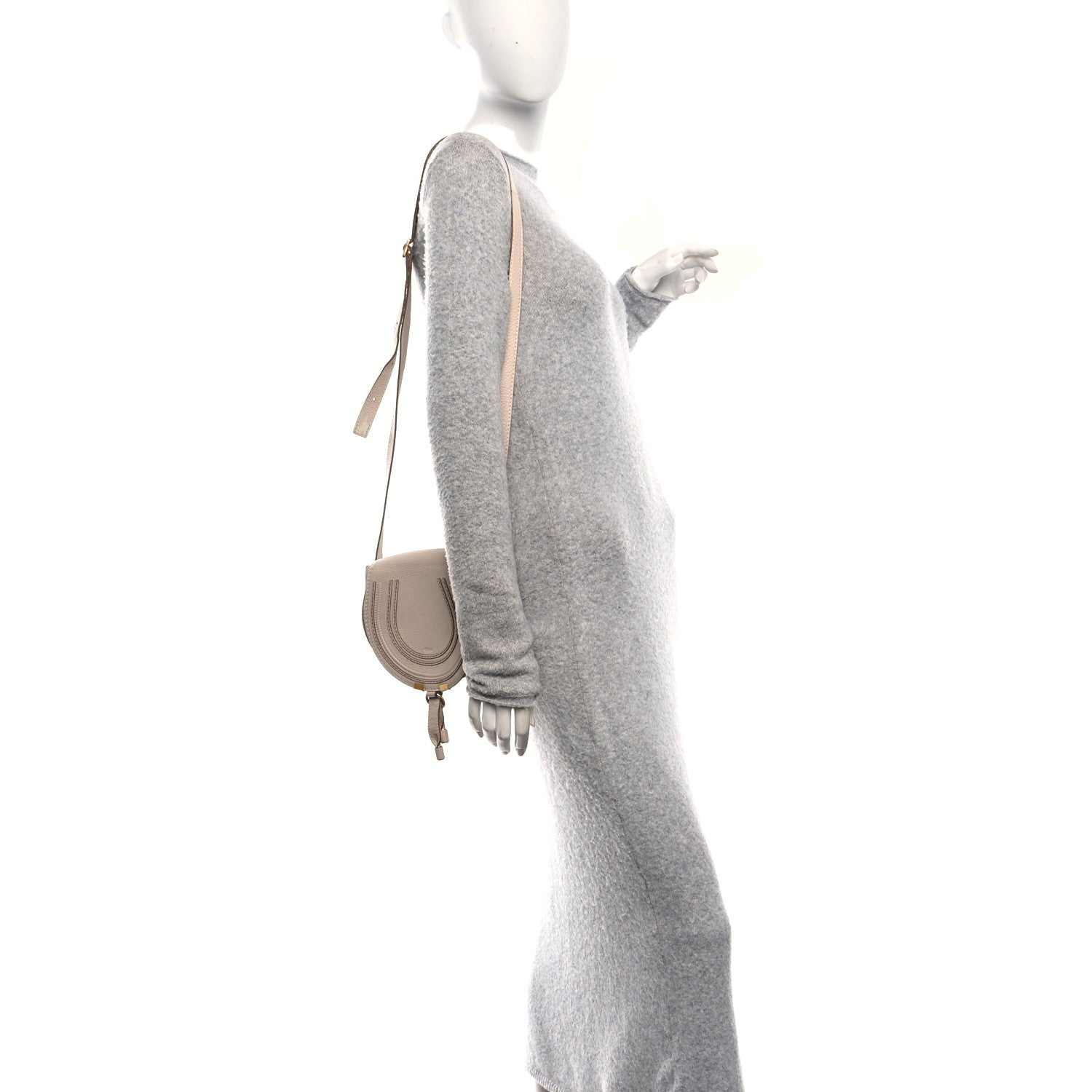 Chloe Grained Calfskin Mini Marcie Saddle Bag Blush Nude 2 of 14