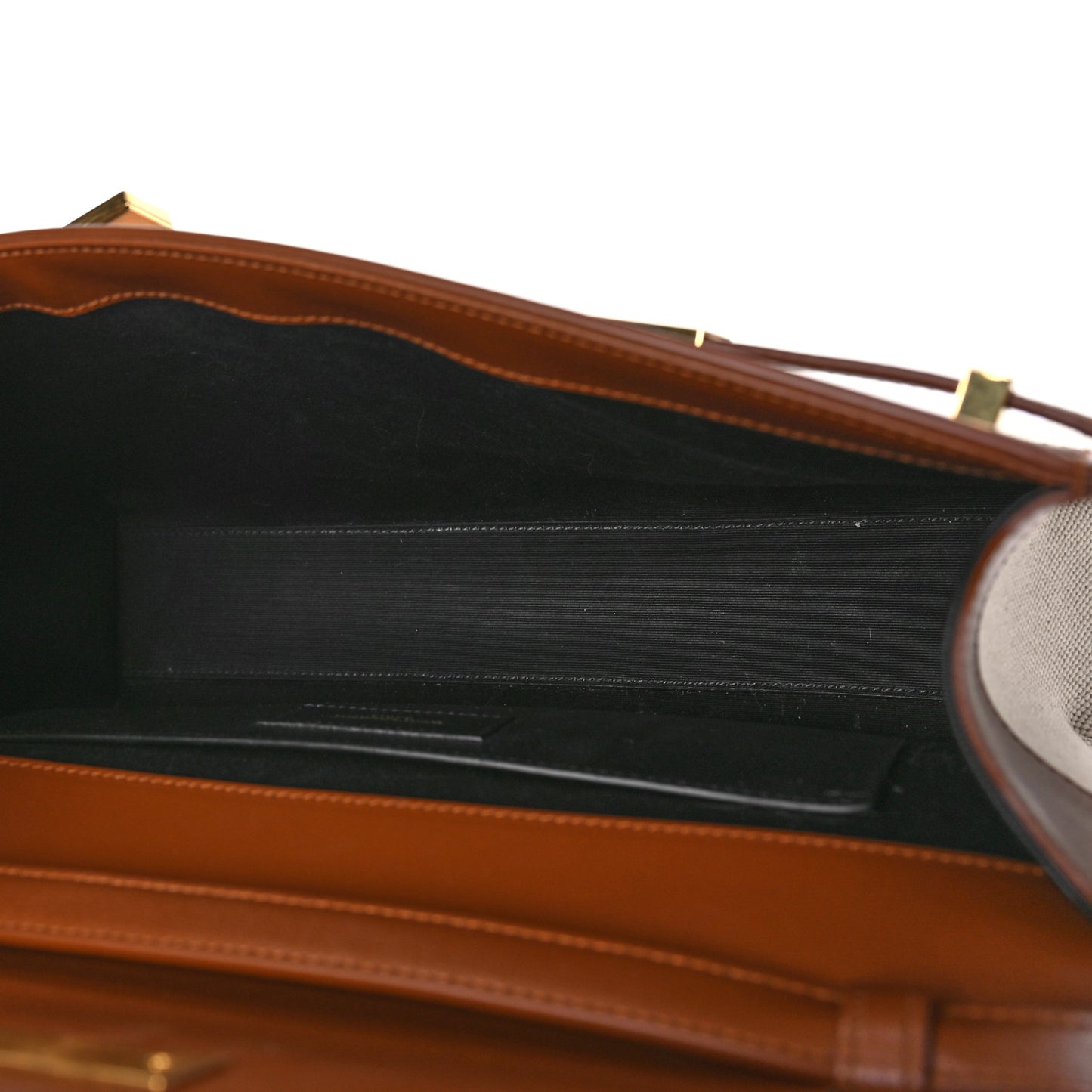 Canvas Calfskin Manhattan Shoulder Bag Natural Beige Brick