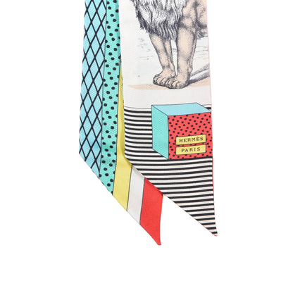 Hermes Silk Twilly Grand Theatre Nouveau Ivoire Turquoise 2 of 3
