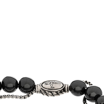 David Yurman Sterling Silver Hematite 8mm Spiritual Beads Adjustable Bracelet 3 of 3