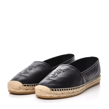 Saint Laurent Lambskin Monogram Espadrilles 39.5 Black 2 of 11