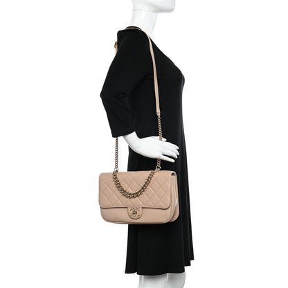 Chanel Caviar Quilted Large Studded Flap Beige 2 of 13