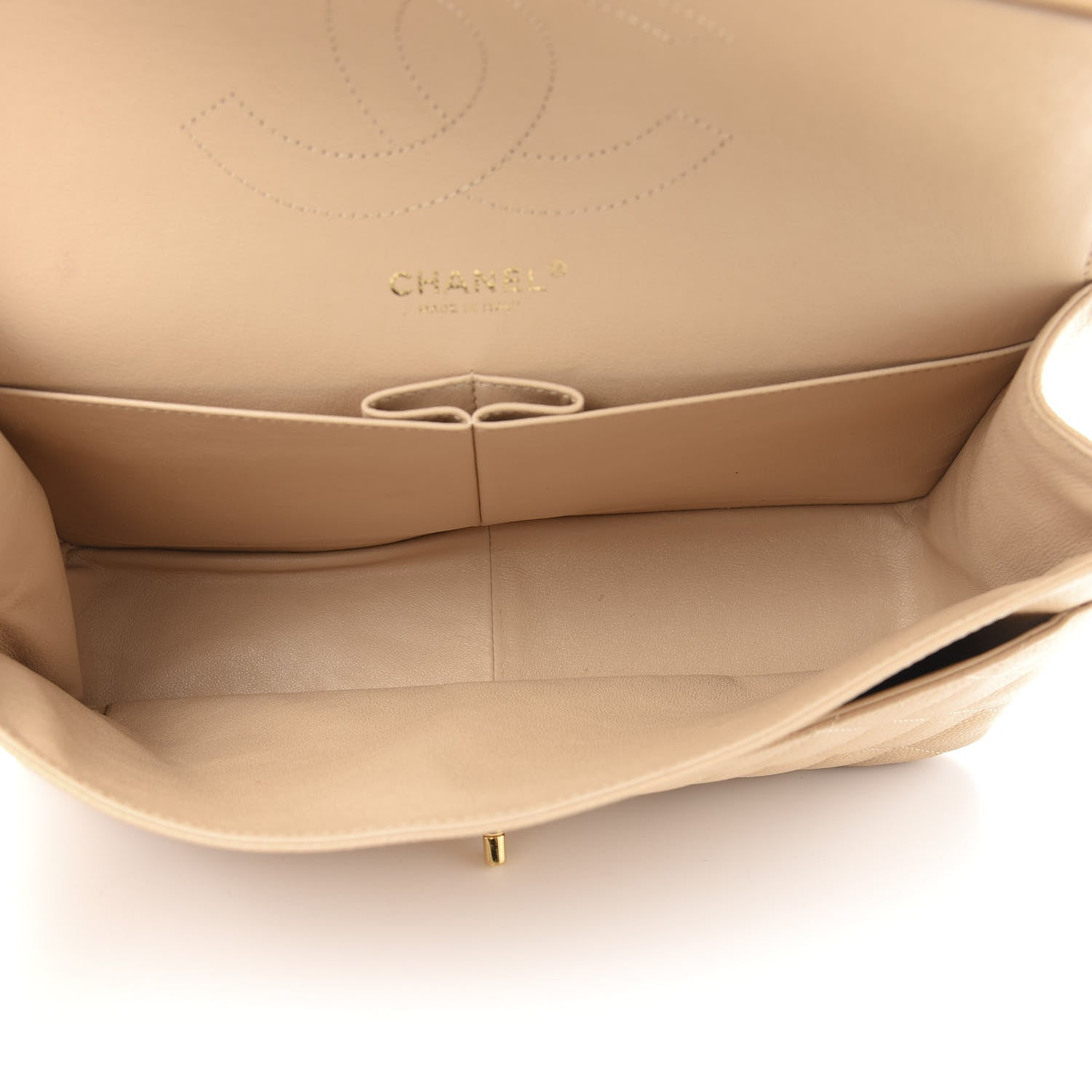 Chanel Caviar Quilted Jumbo Double Flap Beige 5 of 10