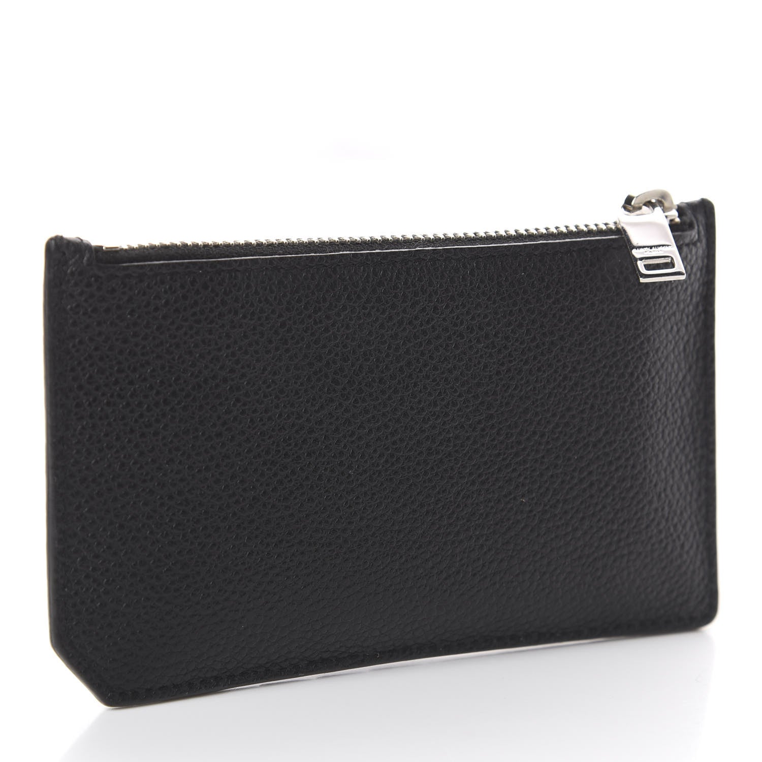 Saint Laurent Grained Calfskin 5 Fragments Zip Pouch Card Holder Black 2 of 5
