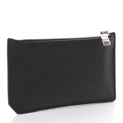 Saint Laurent Grained Calfskin 5 Fragments Zip Pouch Card Holder Black 2 of 5