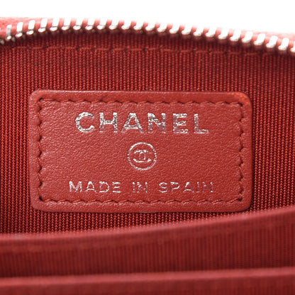Chanel Caviar Quilted Zip Coin Purse Red 6 of 14