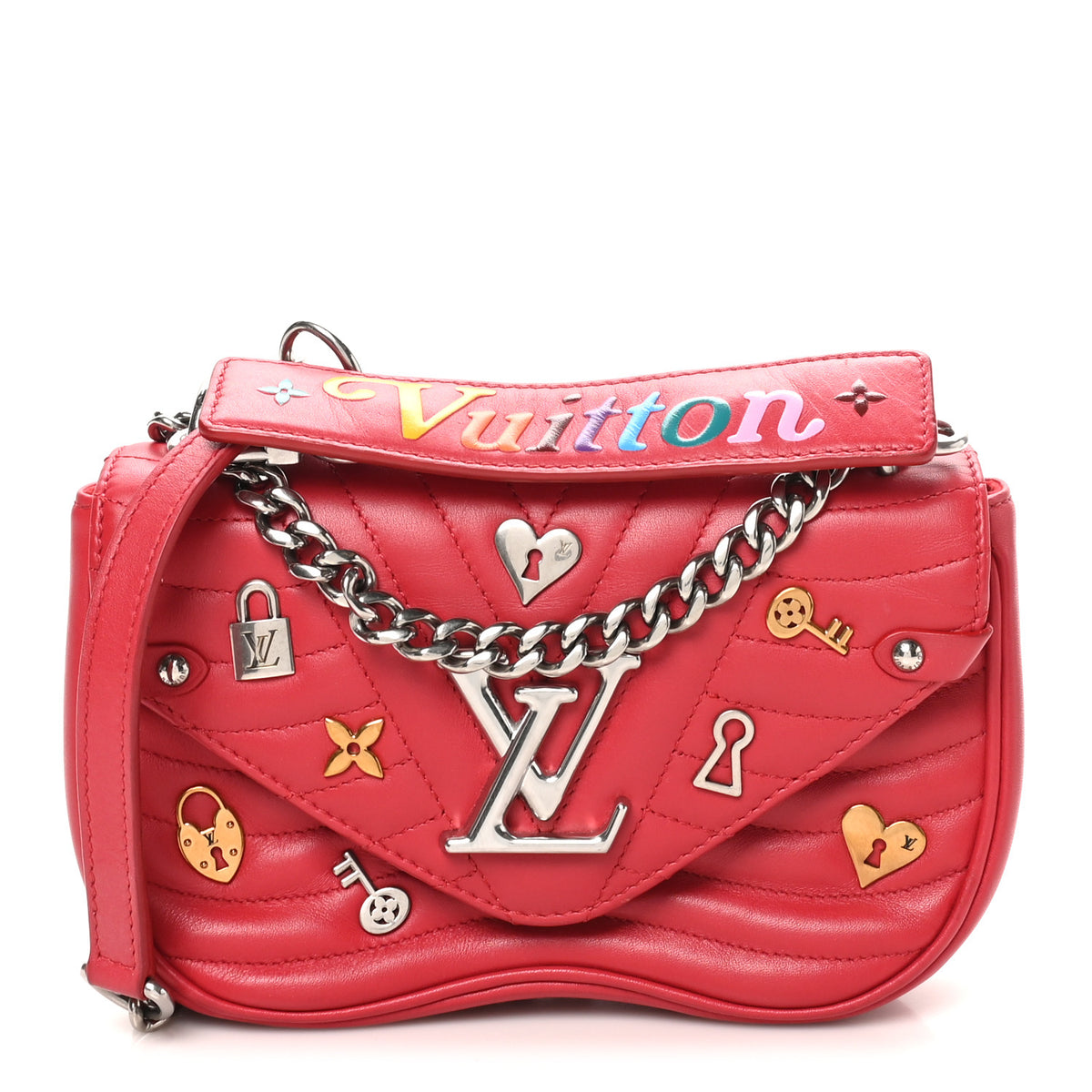 Louis Vuitton Calfskin Love Lock New Wave Chain PM Red 1 of 9