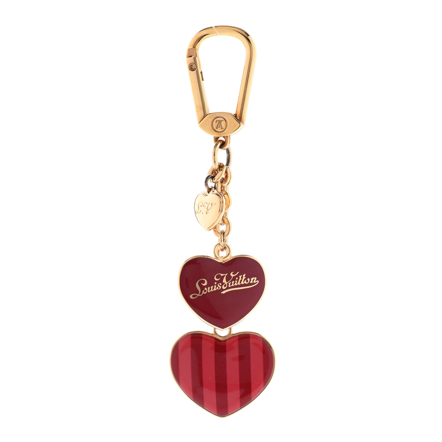 Rayures Coeur Bag Charm Key Holder Pomme D'Amour