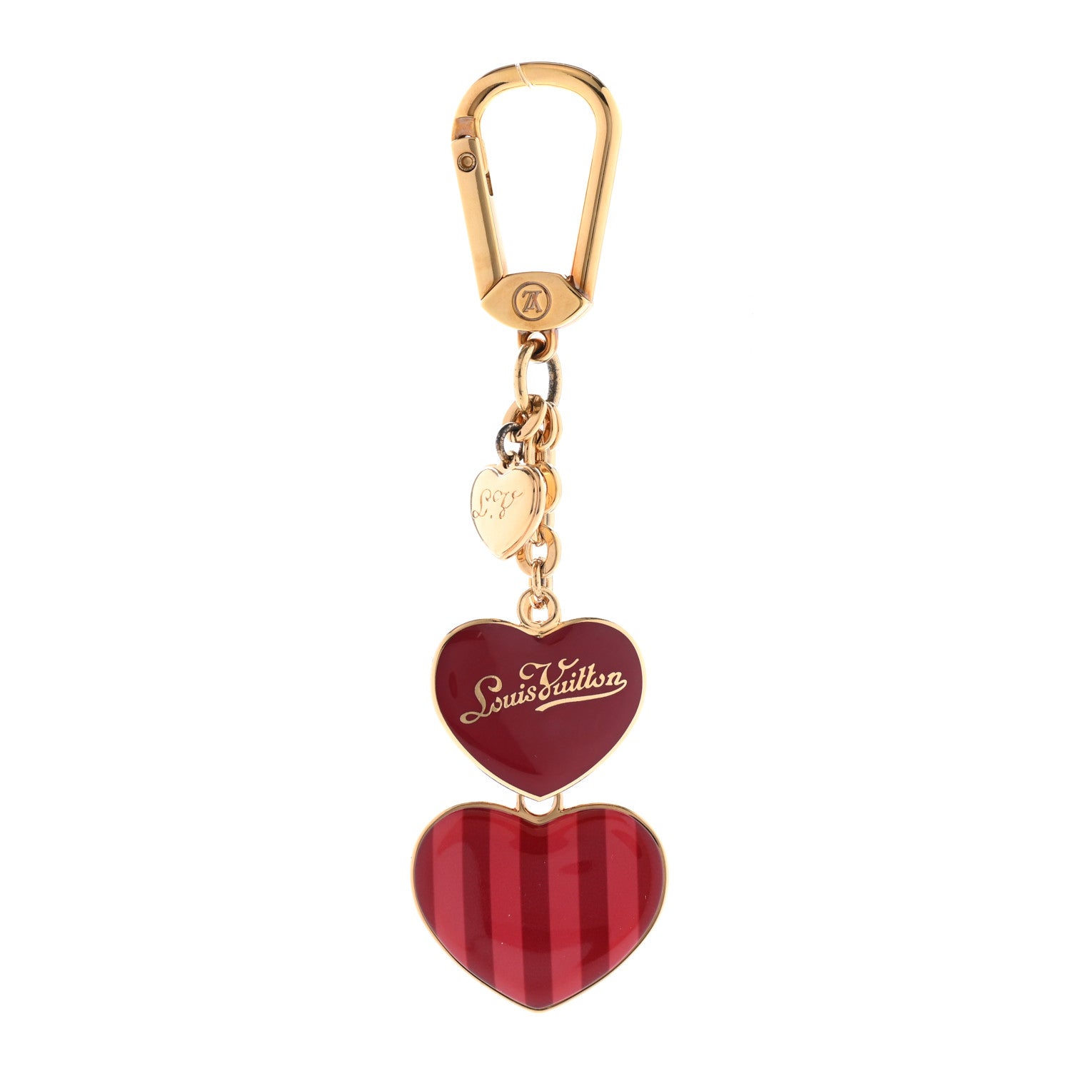 Louis Vuitton Rayures Coeur Bag Charm Key Holder Pomme D'Amour 1 of 6