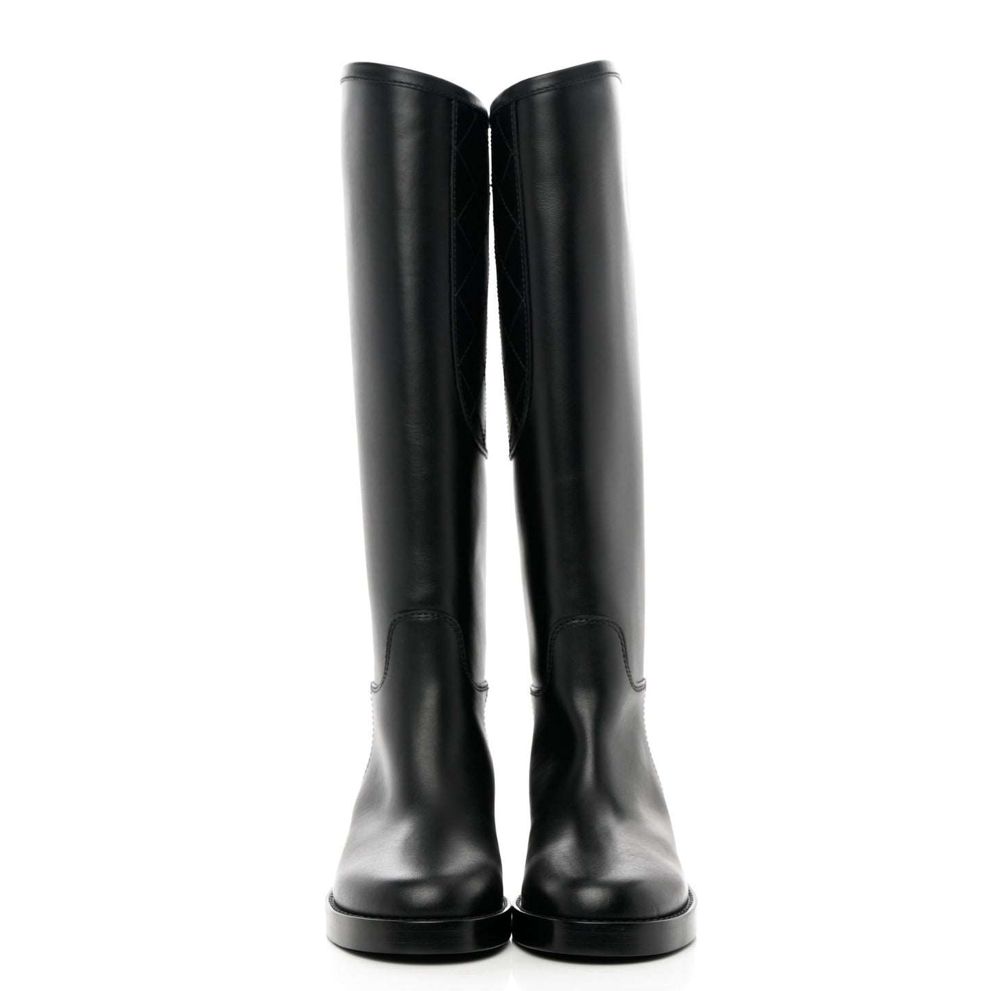 Calfskin CC High Boots 35 Black