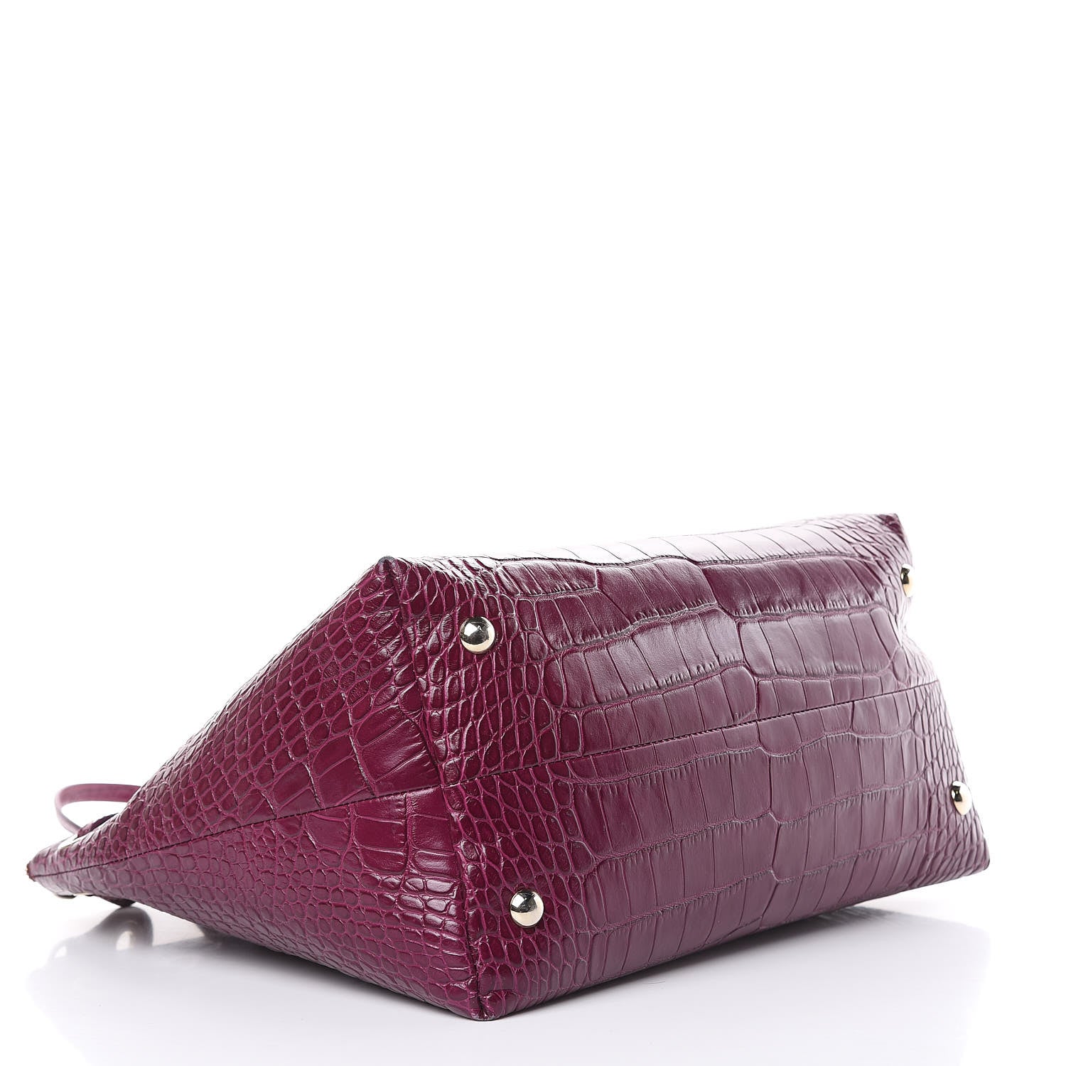 Jimmy Choo Calfskin Crocodile Embossed Medium Rhea Purple 4 of 13