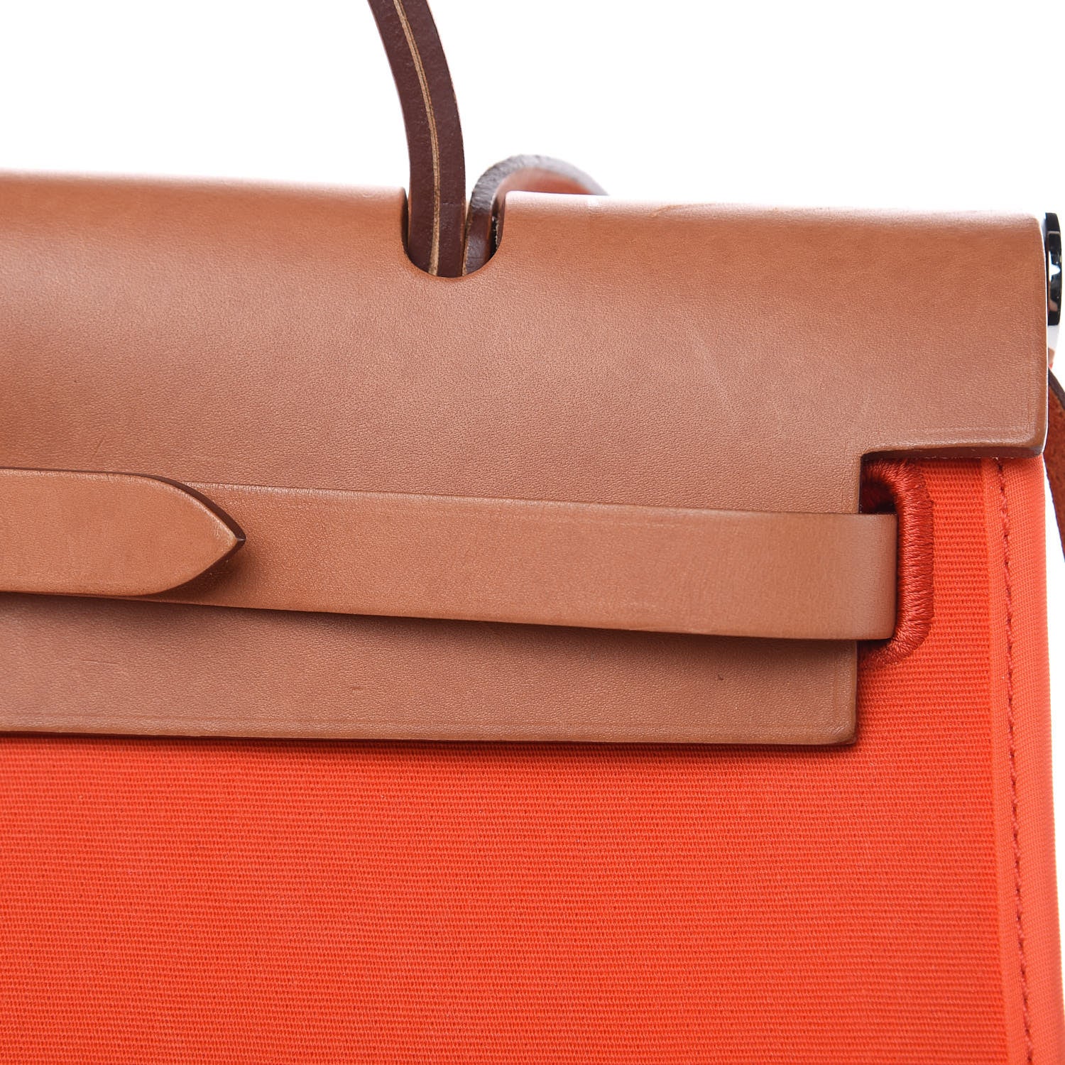 Hermes Vache Hunter Toile Herbag Zip 31 PM Capucine Fauve 13 of 15