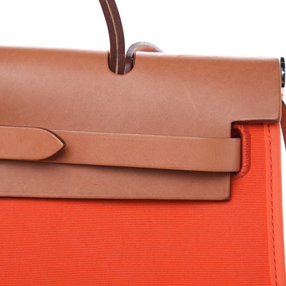Hermes Vache Hunter Toile Herbag Zip 31 PM Capucine Fauve 13 of 15
