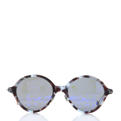 Christian Dior Acetate Leaf Print Umbrage Round Sunglasses Blue Foliage 2 of 8