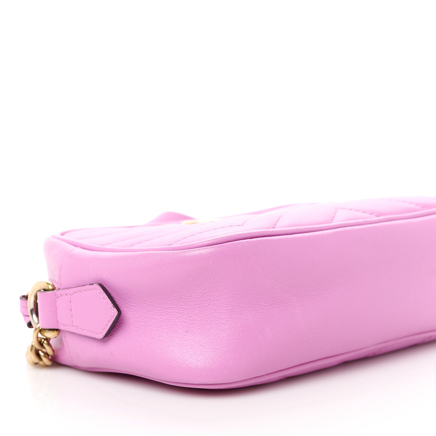 Gucci Calfskin Matelasse Mini GG Marmont Chain Shoulder Bag Candy Mousse 10 of 12