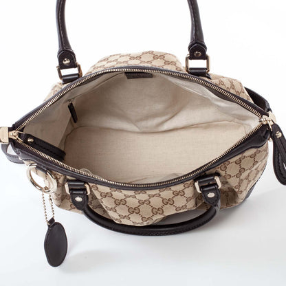 Gucci Monogram Medium Sukey Top Handle Dark Brown 8 of 9