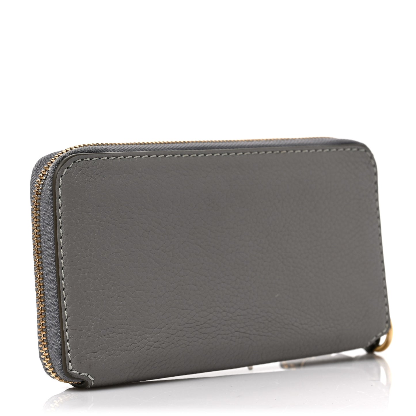 Calfskin Marcie Long Zip Around Wallet Cashmere Grey