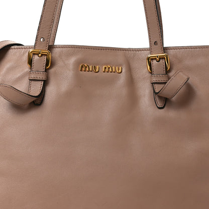 Miu Miu Soft Calf Studded Shopping Tote Cammeo 7 of 12