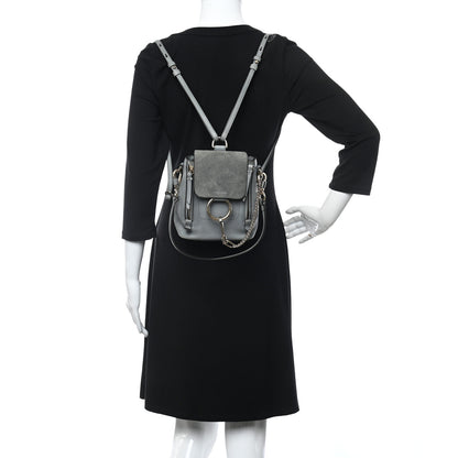 Chloe Suede Calfskin Small Faye Backpack Washed Blue 2 of 19