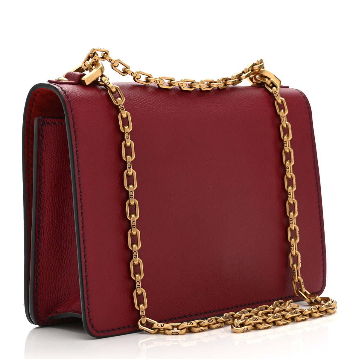Grained Calfskin J'Adior Chain Flap Bag Red