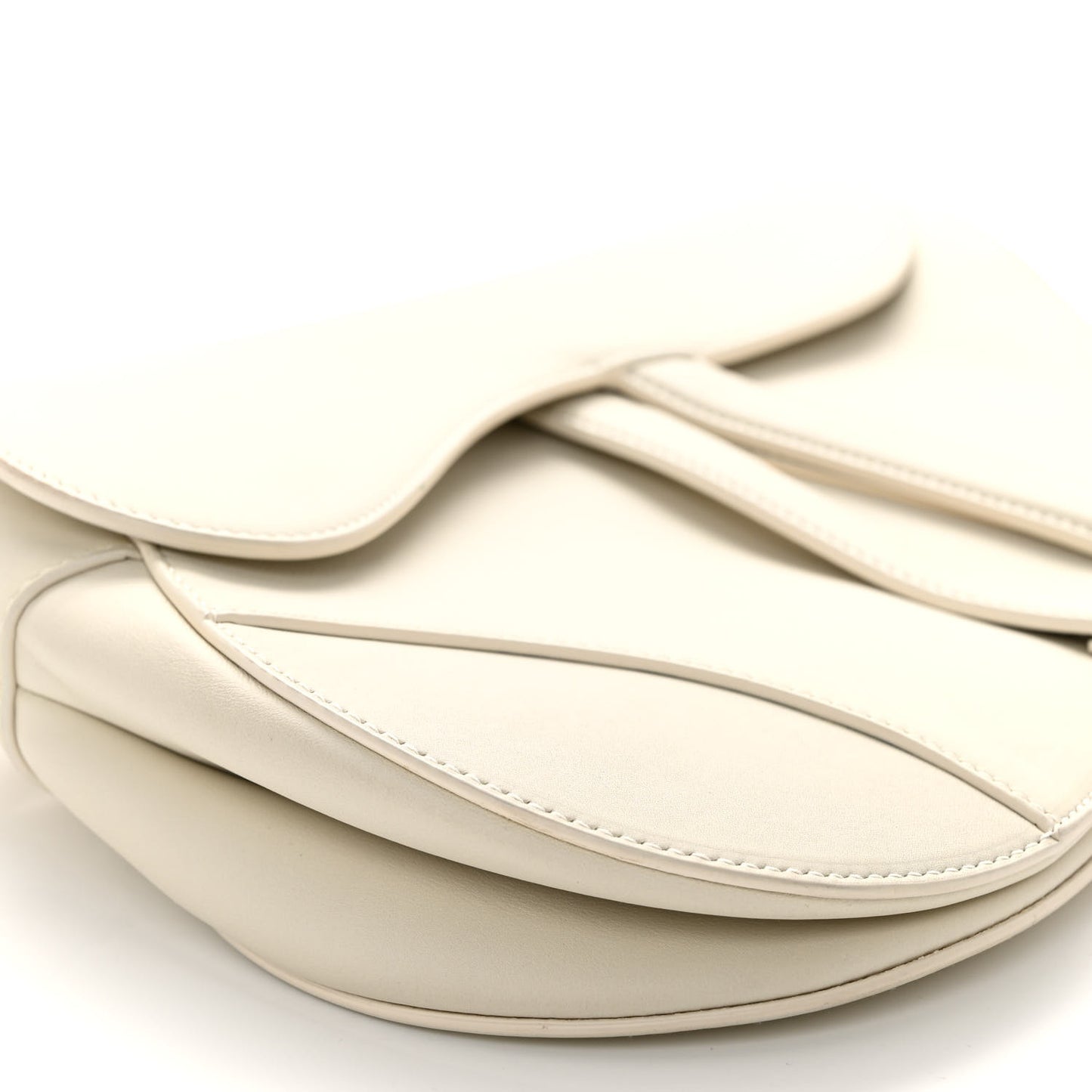 Ultra Matte Calfskin Saddle Bag Off White