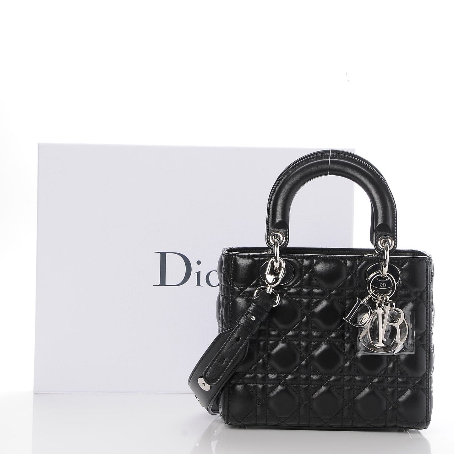 Lambskin Cannage Small Lucky Badges My Lady Dior Black