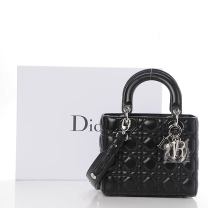 Christian Dior Lambskin Cannage Small Lucky Badges My Lady Dior Black 9 of 10