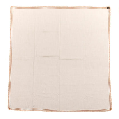 Hermes Cashmere Double Face Giant Draperie Scarf 140 Ocre White 1 of 4