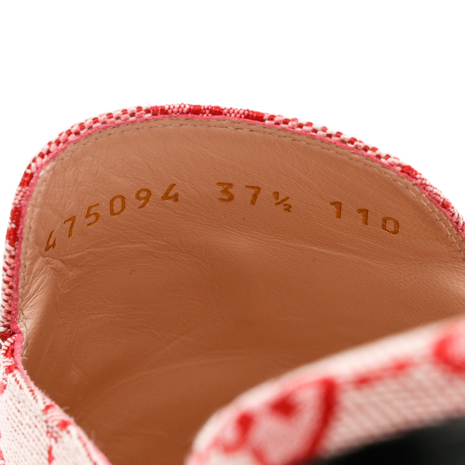 Gucci Canvas GG Monogram Horsebit Womens Princetown Slippers 37.5 Gardenia Hibiscus Red 6 of 9