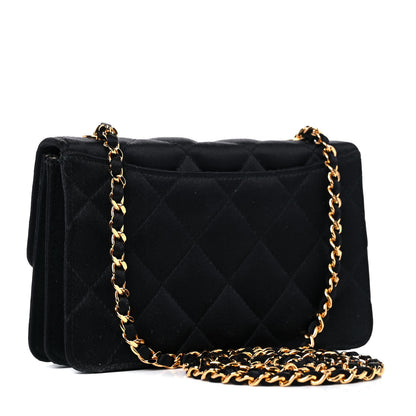 Chanel Satin Quilted Extra Mini Rectangular Flap Black 2 of 15
