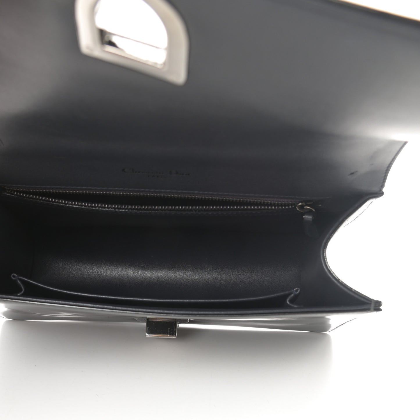 Metallic Patent Micro-Cannage Medium Diorama Flap Bag Onyx Black