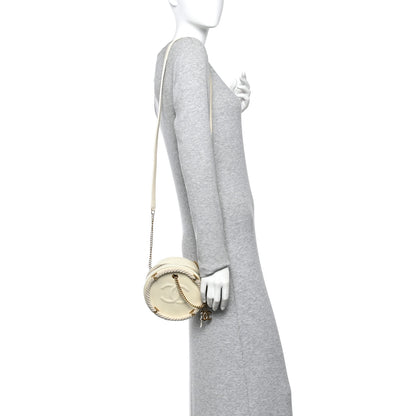 Chanel Crumpled Calfskin Cotton Small En Vogue Round Bag White 2 of 10
