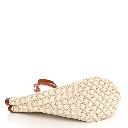 Celine Calfskin Canvas Triomphe Large Couffin White 4 of 9