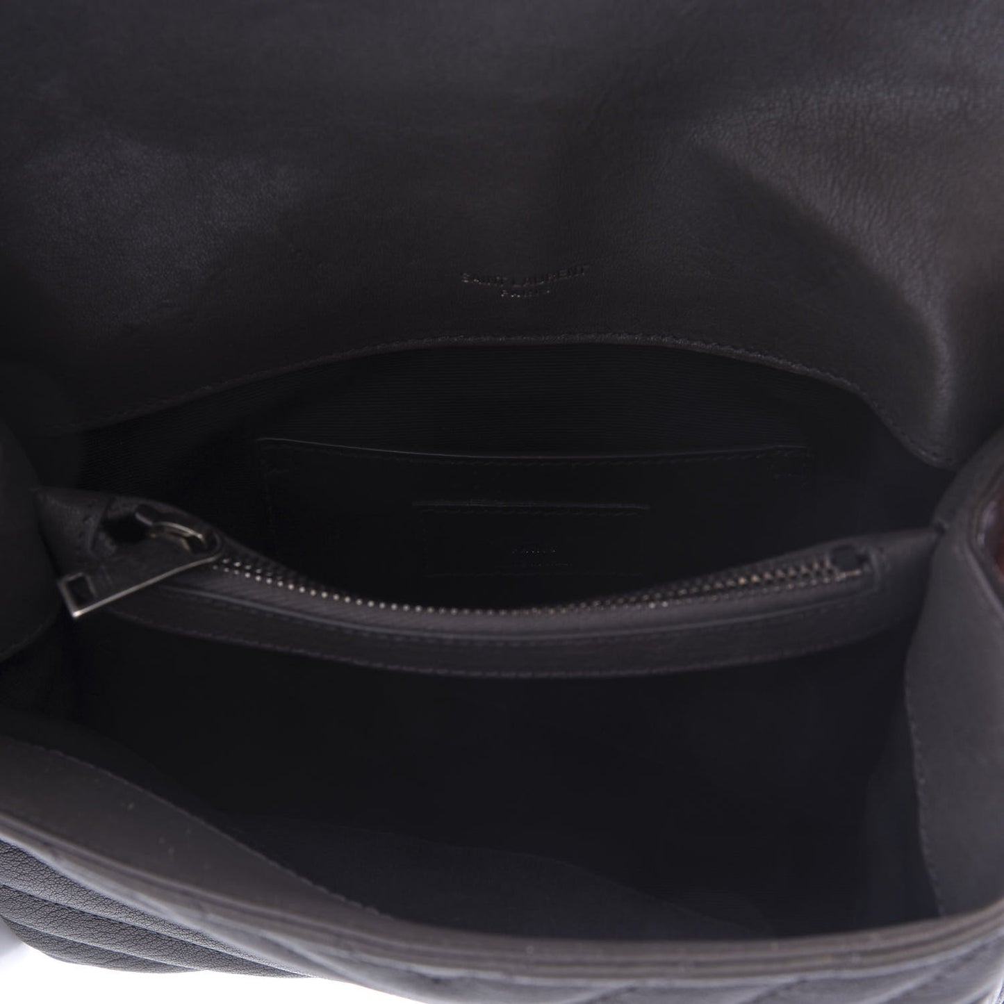 Sheepskin Matelasse Chevron Monogram Medium College Bag Asphalt